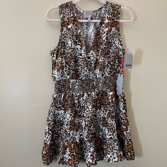 New! Forcynthia Beachwear| Large|Linen|Coverup|Cheetah|Has Stretch - Picture 8 of 17